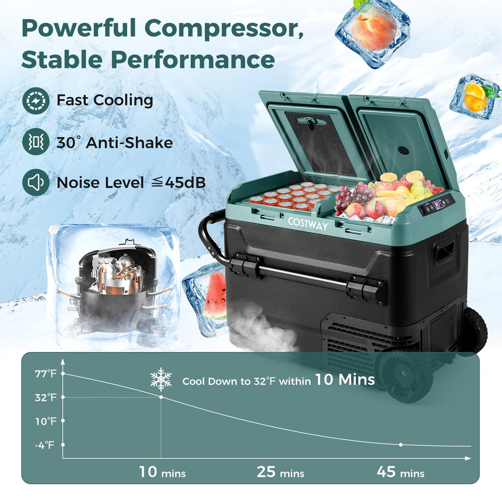 Dual Zone 12V Car Refrigerator for Vehicles Camping Travel Truck RV Boat Outdoor and Home Use