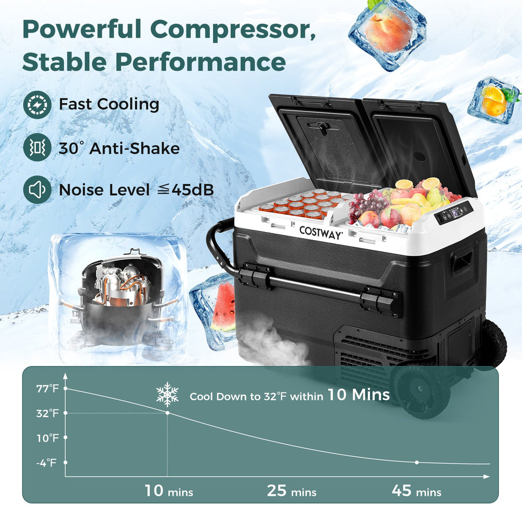 Dual Zone 12V Car Refrigerator for Vehicles Camping Travel Truck RV Boat Outdoor and Home Use