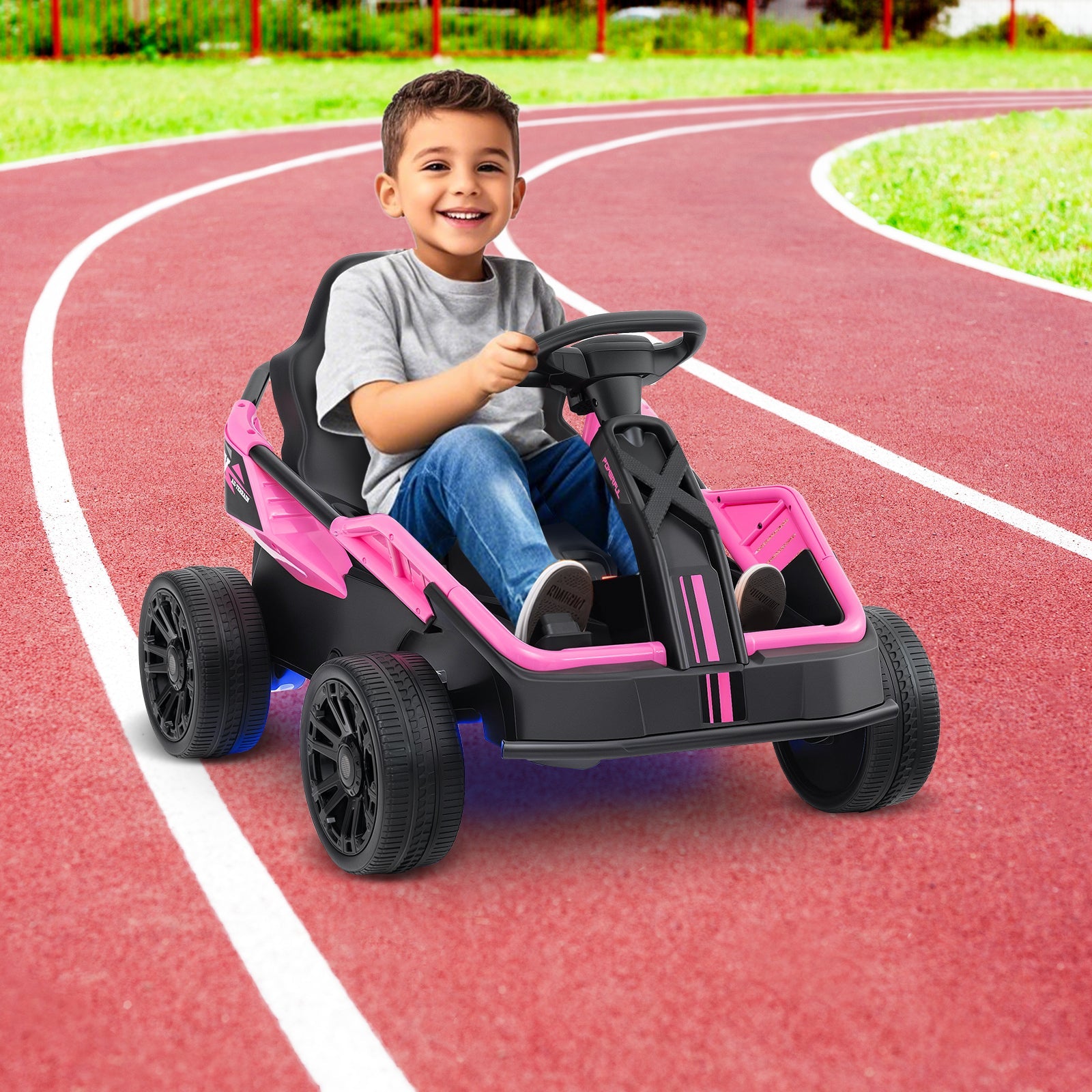 12V Ride on Car Electric UTV with Remote and Music for Big Kids-Pink