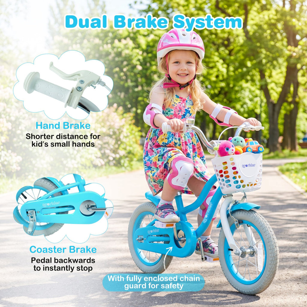 Kids Bike 12 Inch with Training Wheels and Adjustable Seat