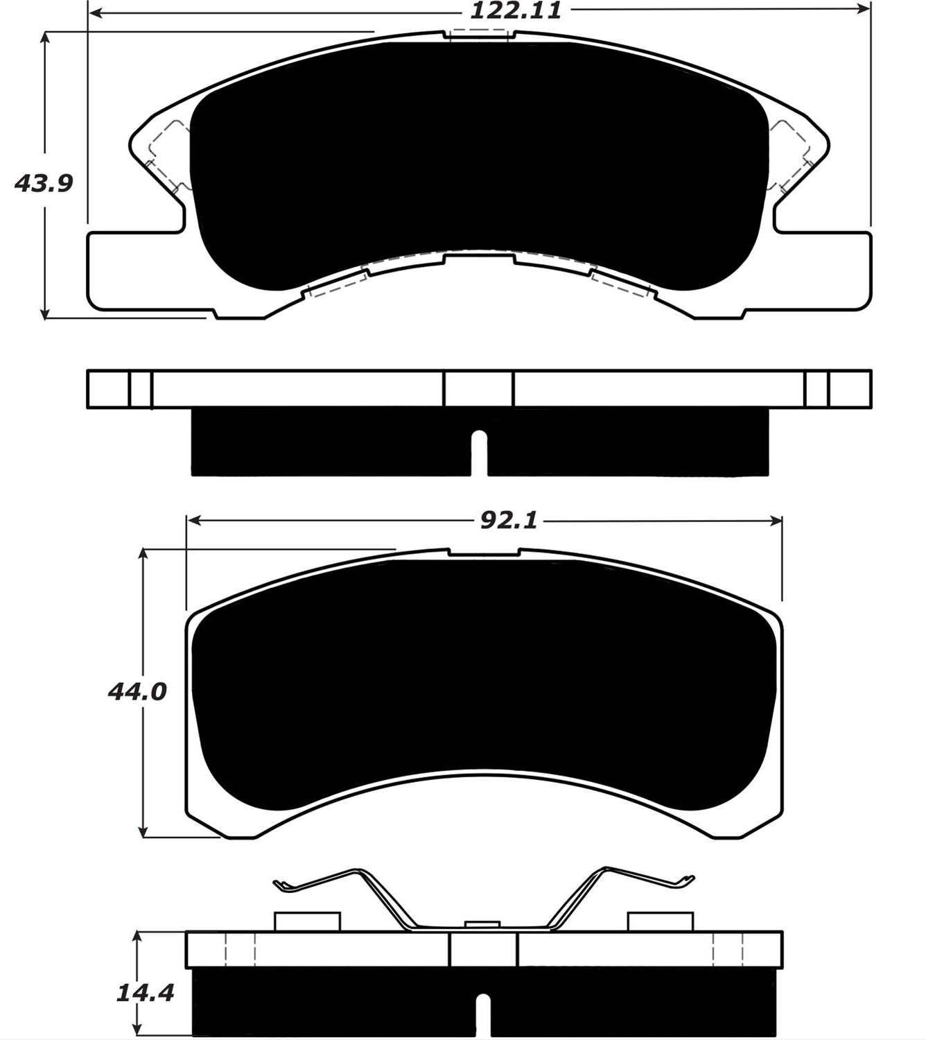 Porterfield Brake Pads for 2014 MITSUBISHI Mirage