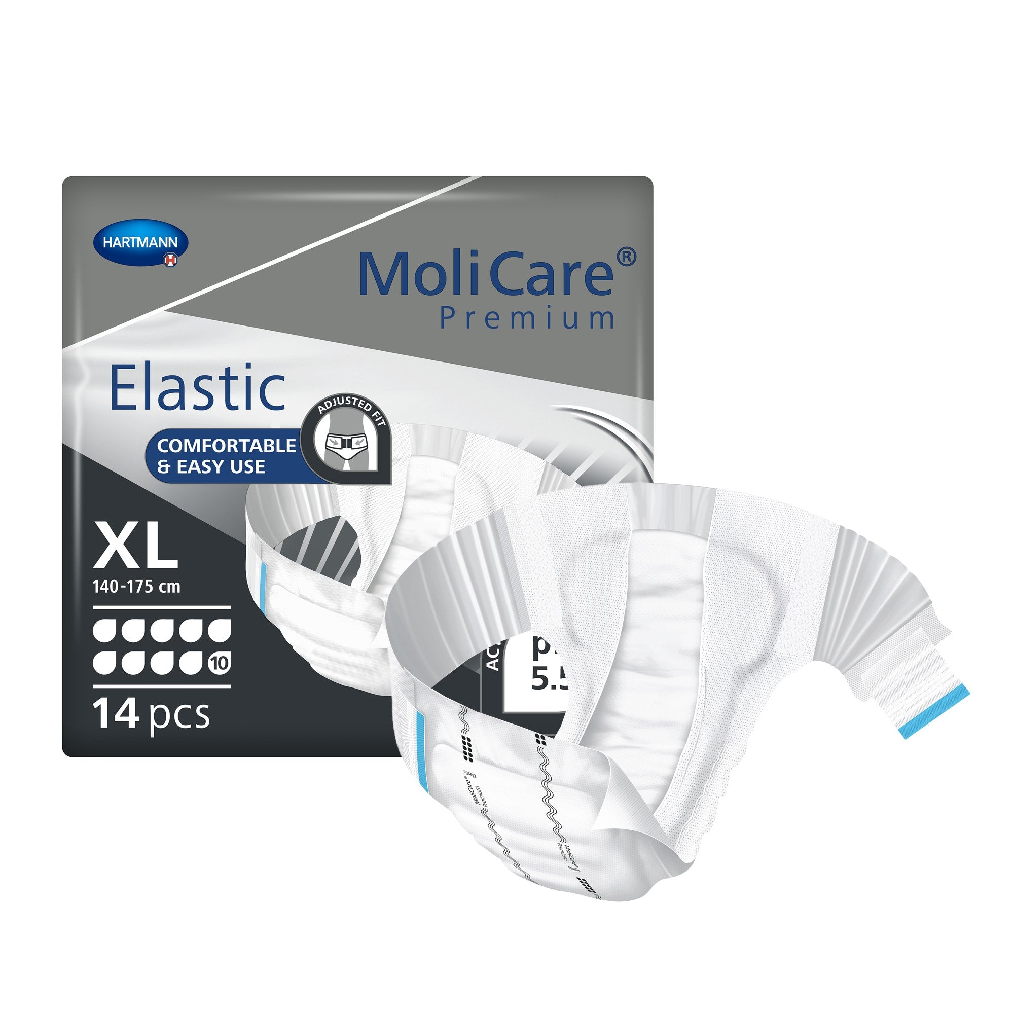 MoliCare® Premium Elastic 10 Drop Absorbency Incontinence Briefs, X-Large 165674