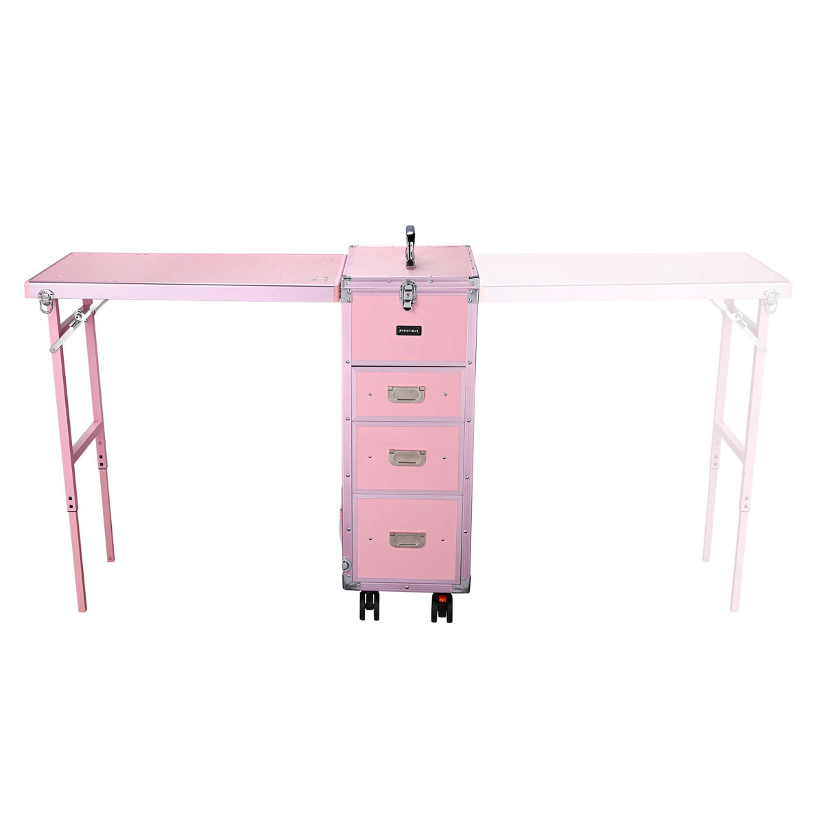 Byootique Makeup Artist Nail Tech Travel Case Workstation (Lefty & Righty) Pink