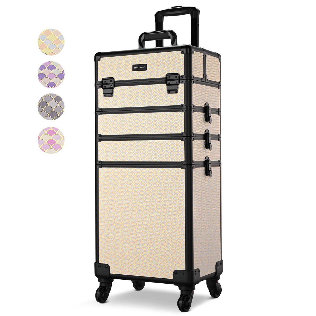 Byootique Rolling Makeup Case Art Deco Artist Travel Case