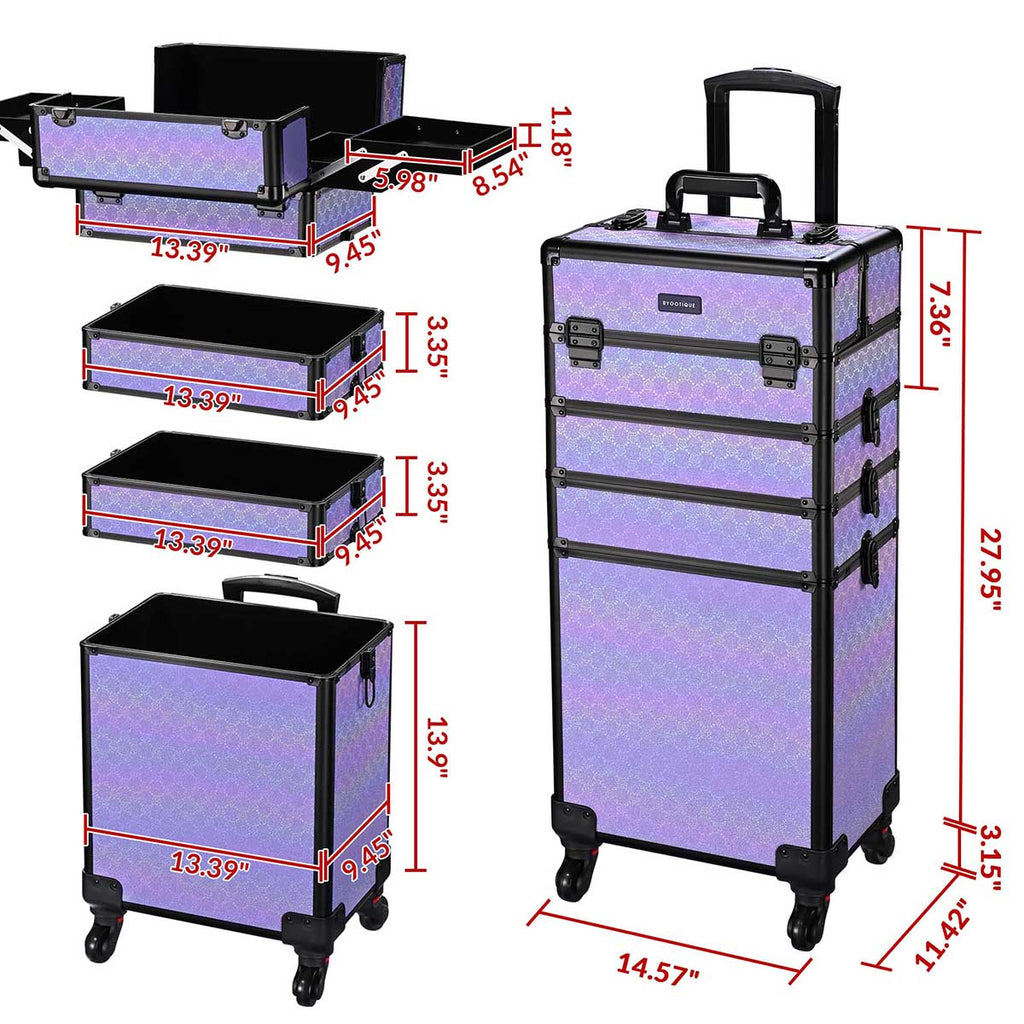 Byootique Rolling Makeup Case ForgetMeNot Artist Travel Case