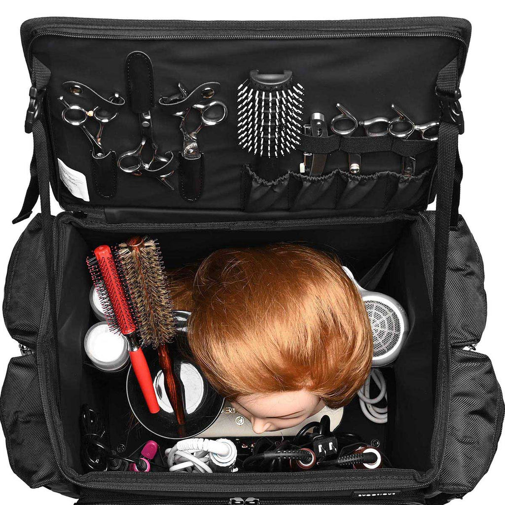 Byootique Cosmetology Hair Stylist Rolling Case with Backpack