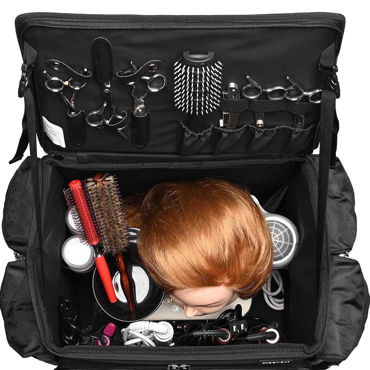 Byootique Cosmetology Hair Stylist Rolling Case with Backpack