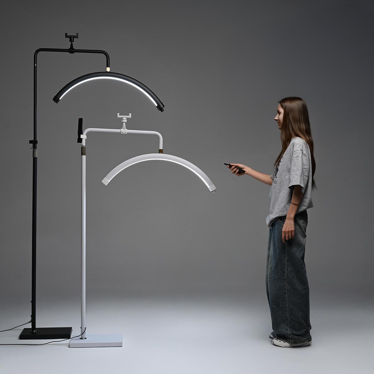 Yescom 28in Half Moon Light Adjustable Eyelash Tattoo Floor Lamp