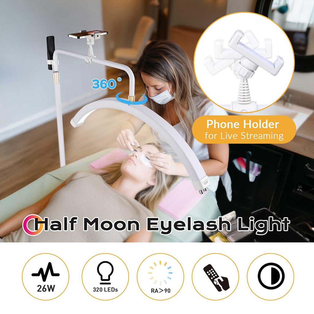 Yescom 28in Half Moon Light Adjustable Eyelash Tattoo Floor Lamp