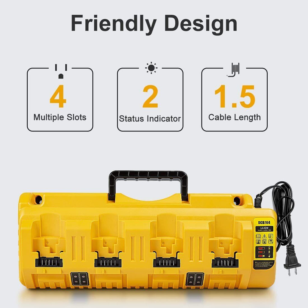 12v 18v 20v Multi-Port Fast Charger New for DEWALT Li-Ion Batteries DCB104