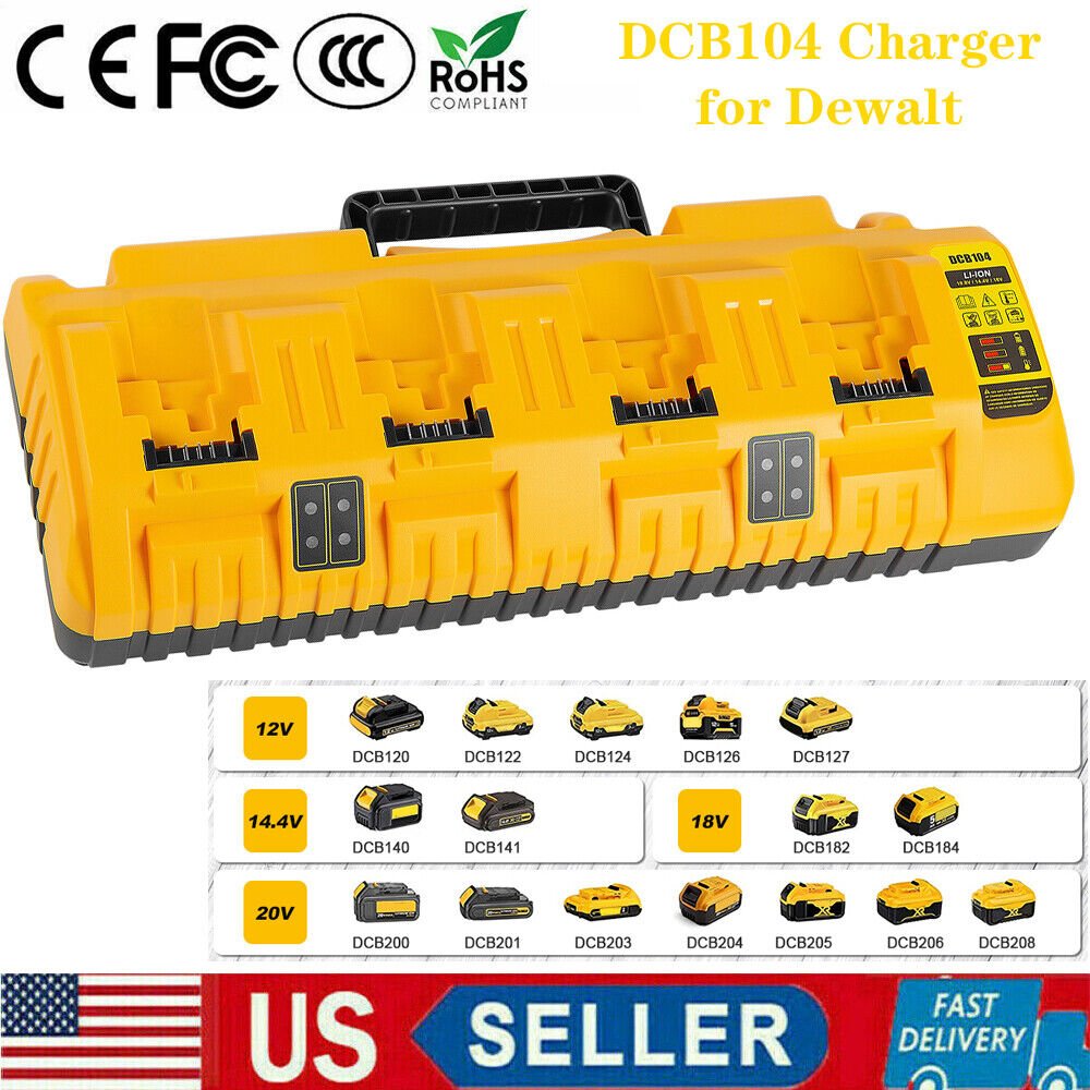 12v 18v 20v Multi-Port Fast Charger New for DEWALT Li-Ion Batteries DCB104