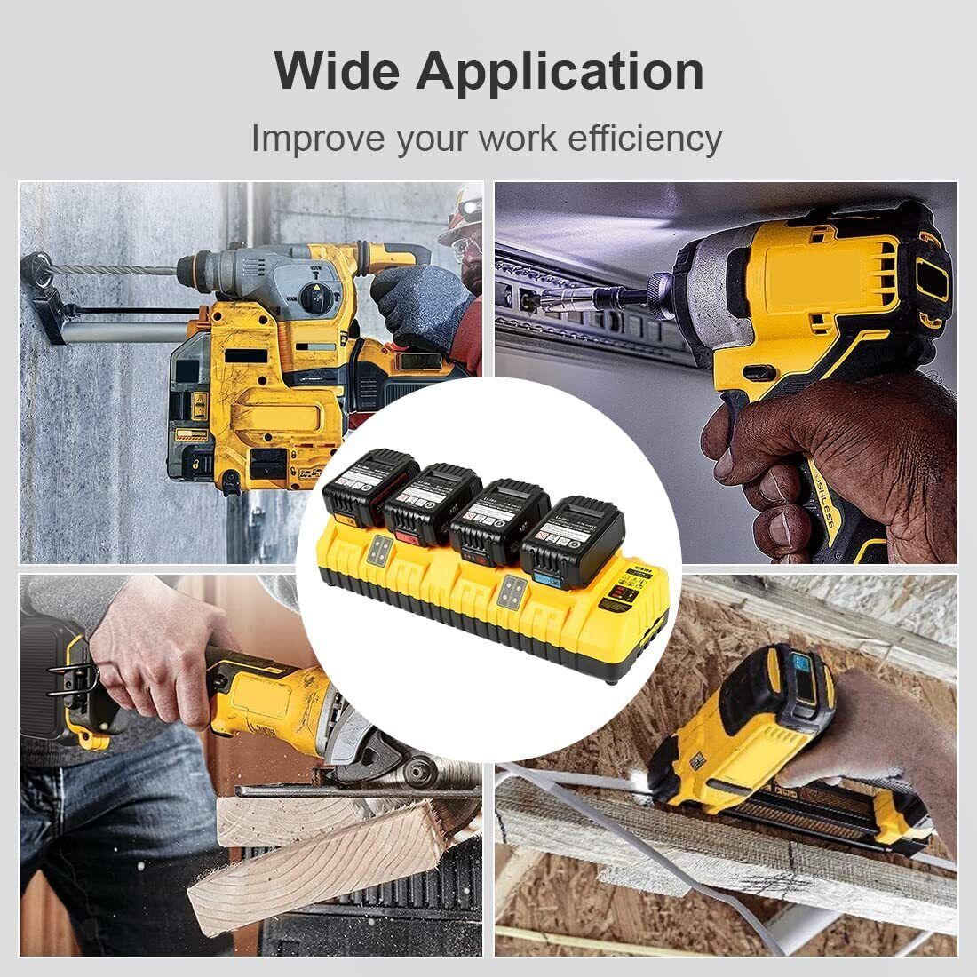 12v 18v 20v Multi-Port Fast Charger New for DEWALT Li-Ion Batteries DCB104