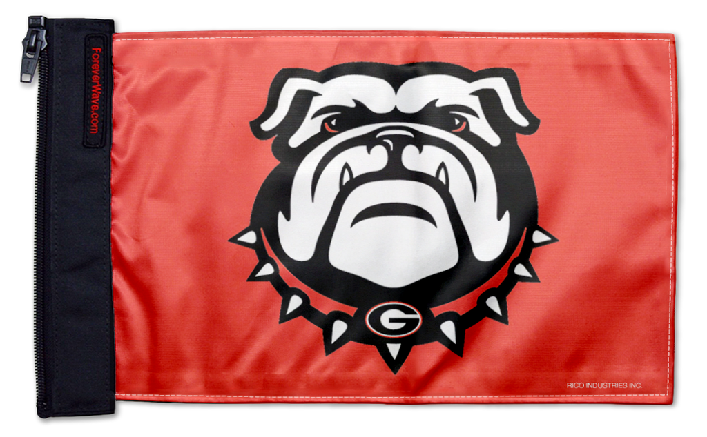 Georgia Bulldog 11"x17" Forever Wave Flag for Jeep Wrangler JK 2-Door 2007-2018