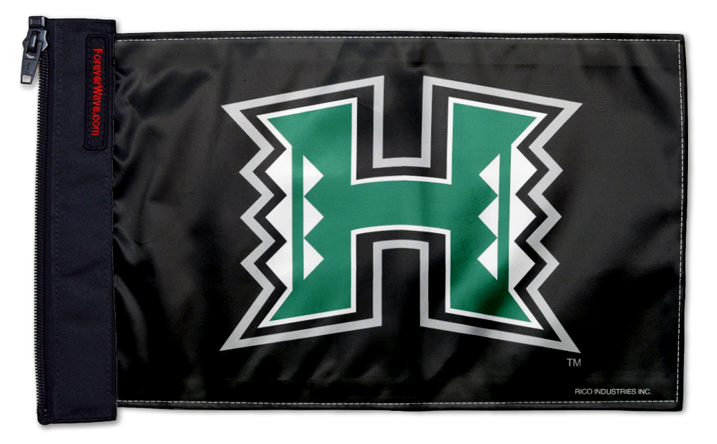 Hawaii Warriors 11"x17" Forever Wave Flag for Jeep Wrangler YJ 1986-1995