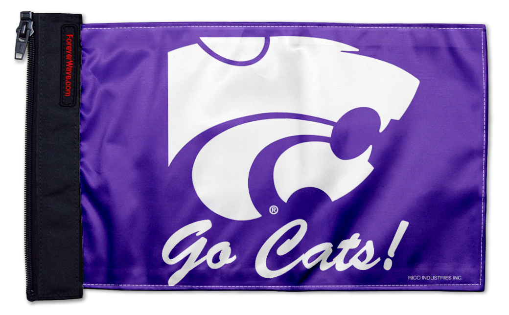 Kansas State 11"x17" Forever Wave Flag for Golf Carts