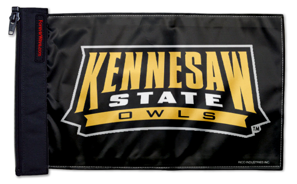 Kennesaw State 11"x17" Forever Wave Flag for Jeep Wrangler CJ-7 and CJ-8 1976-1986