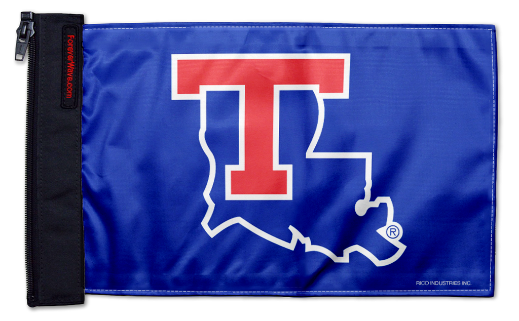 Louisiana Tech 11"x17" Forever Wave Flag for Jeep Wrangler JK 2-Door 2007-2018