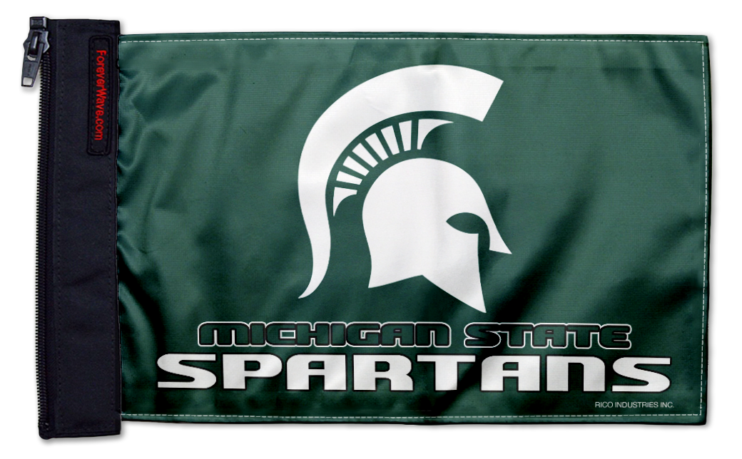 Michigan State 11"x17" Forever Wave Flag for Jeep Wrangler CJ-7 and CJ-8 1976-1986