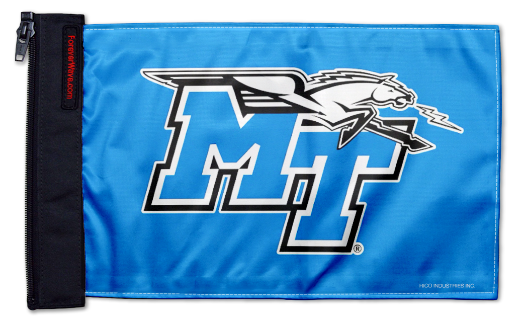 Middle Tennessee State 11"x17" Forever Wave Flag for Jeep Wrangler JK 2-Door 2007-2018
