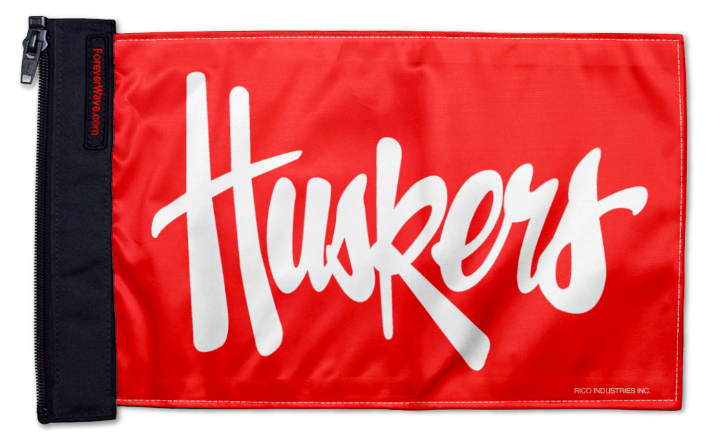 Nebraska 11"x17" Forever Wave Flag for Jeep Wrangler JK 2-Door 2007-2018