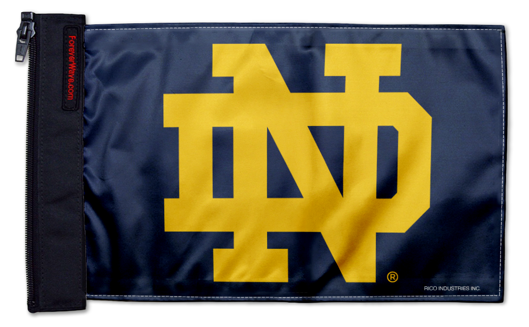 Notre Dame 11"x17" Forever Wave Flag for Jeep Wrangler YJ 1986-1995
