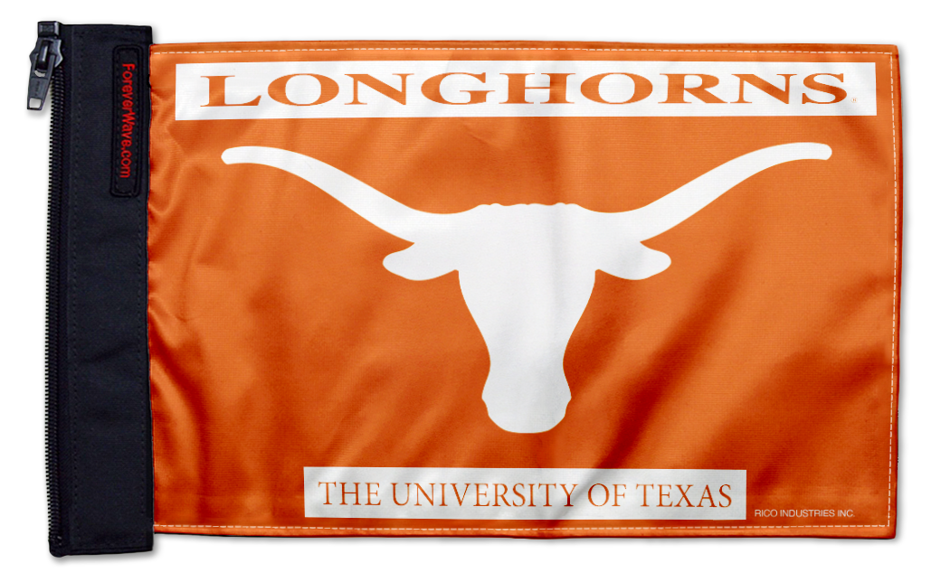 Texas Longhorns 11"x17" Forever Wave Flag for Jeep Wrangler CJ-7 and CJ-8 1976-1986