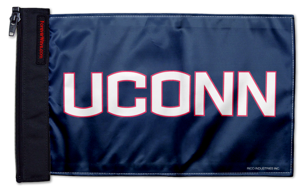 Connecticut UCONN 11"x17" Forever Wave Flag for Jeep Wrangler TJ 1996-2006