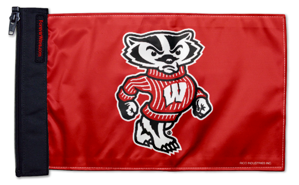 Wisconsin 11"x17" Forever Wave Flag for Jeep Wrangler LJ 2003-2006