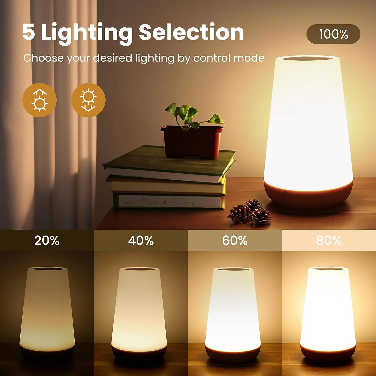 13 - Color Touch & Remote RGB Rechargeable Night Light - Dimmable USB Portable Bedside Table Lamp - PhishStones Products