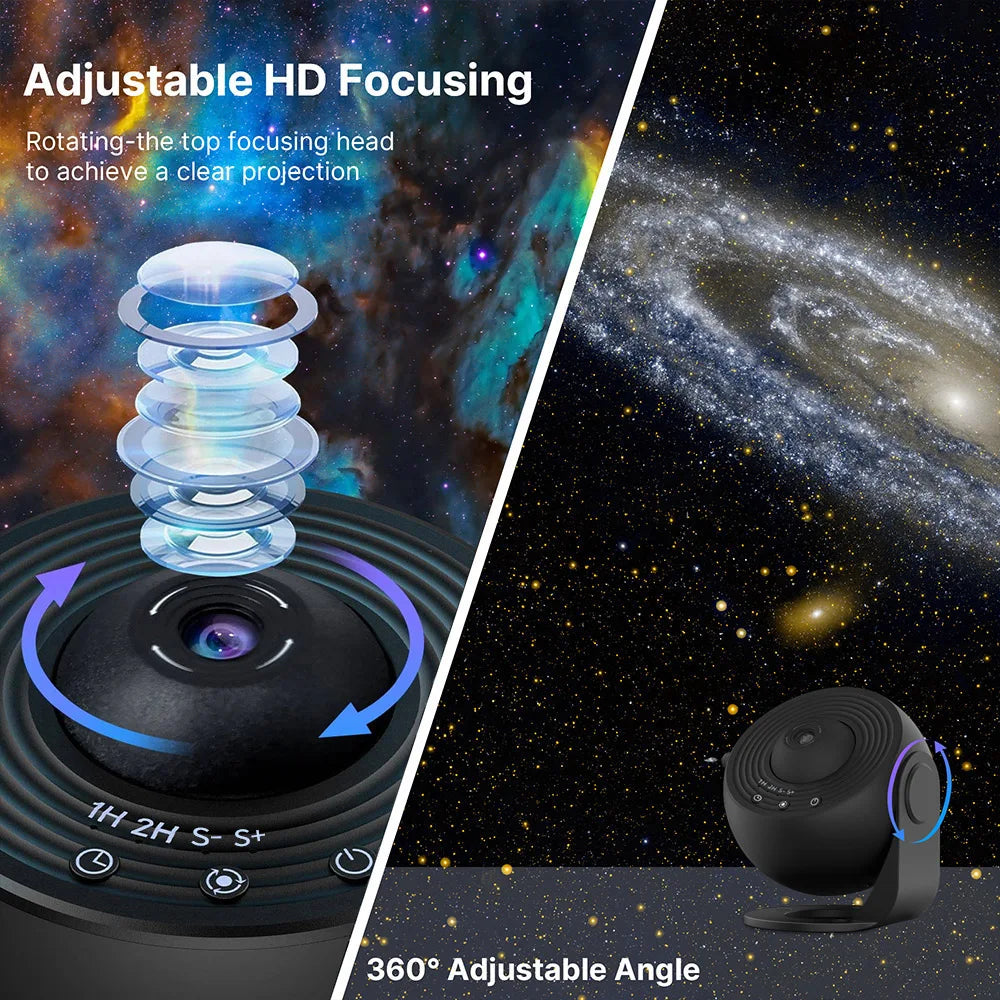 13 - in - 1 Galaxy Star Projector LED Night Light HD 360° Rotating Planetarium with 13 Discs & Timer for Kids and Adults - PhishStones Products