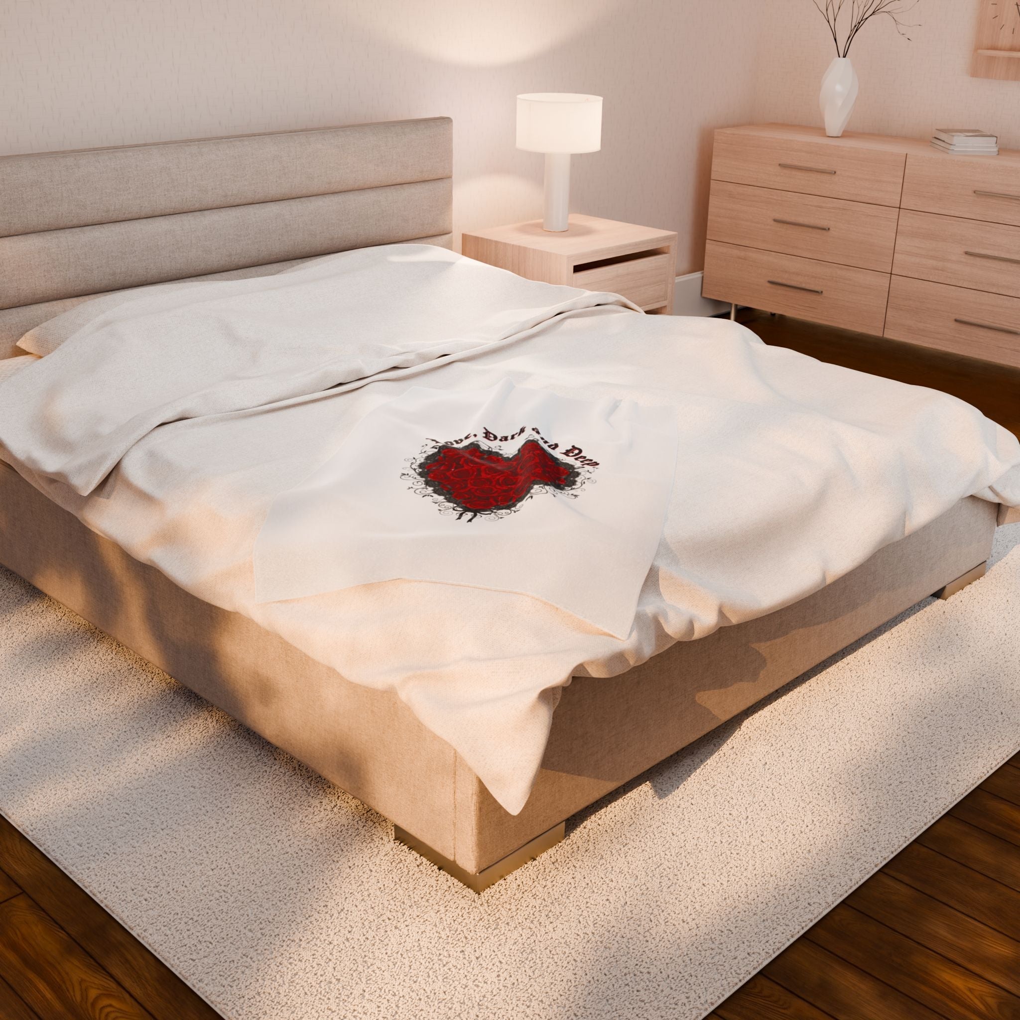 Love, Dark and Deep Heart Plush Blanket | gothic romance, 80s new romantic