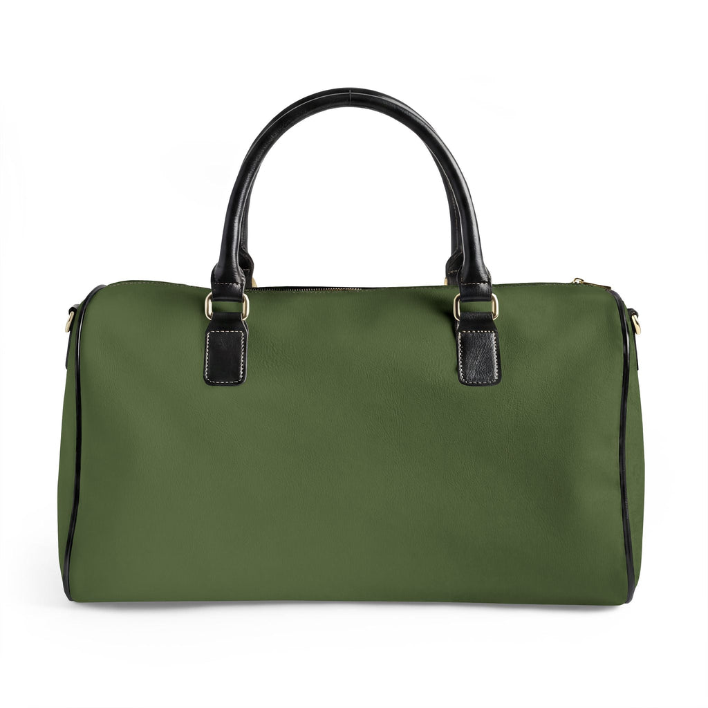Je Ne Sais Quoi Leather Travel Bag – Pink & Olive Weekender Duffle
