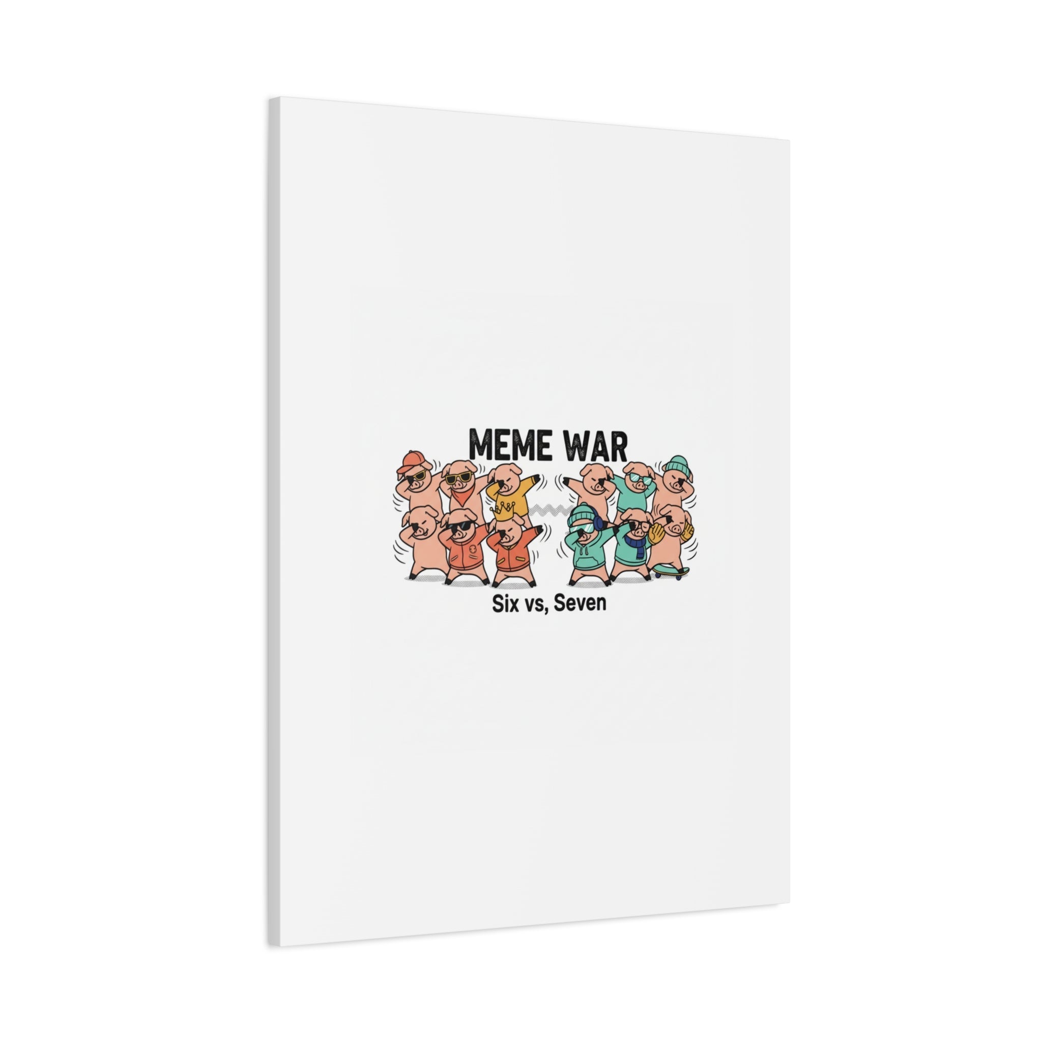 Meme War: Six vs. Seven Canvas Wall Art