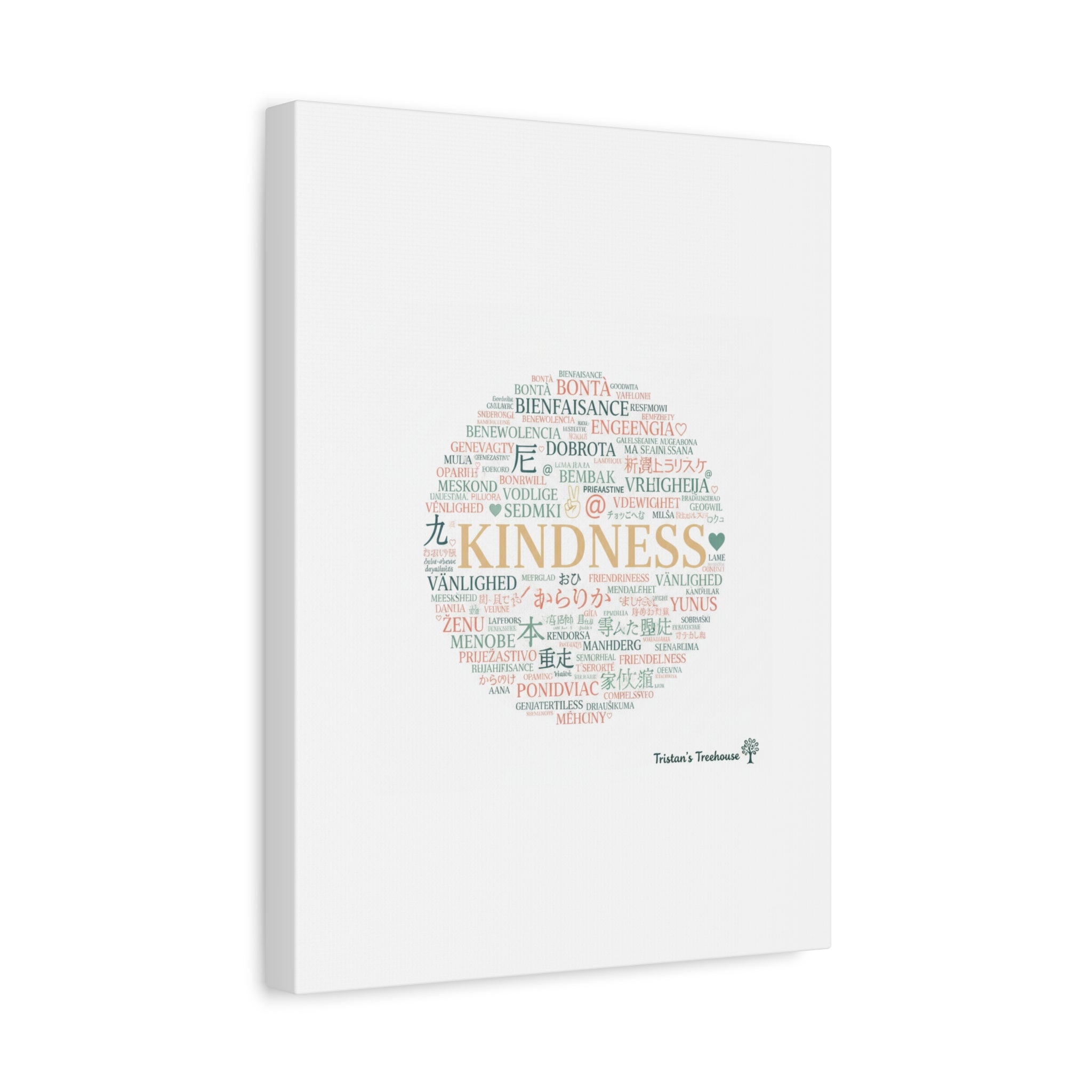 Kindness Word Cloud Canvas | Fresh Start Minimalist Wall Art