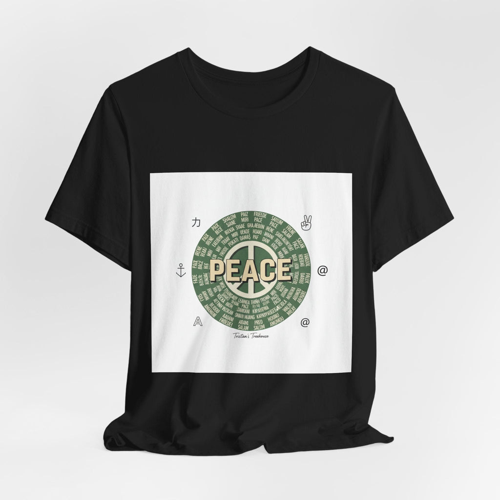 Handwritten Peace Doodle Tee | sketch aesthetic, handwritten message apparel