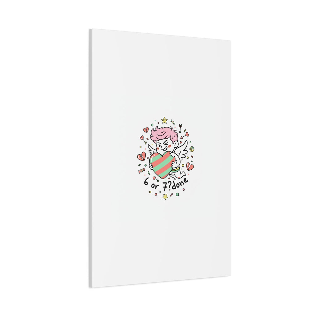 Weird Cupid heart illustration Canvas | Weird Valentine, quirky chaotic love