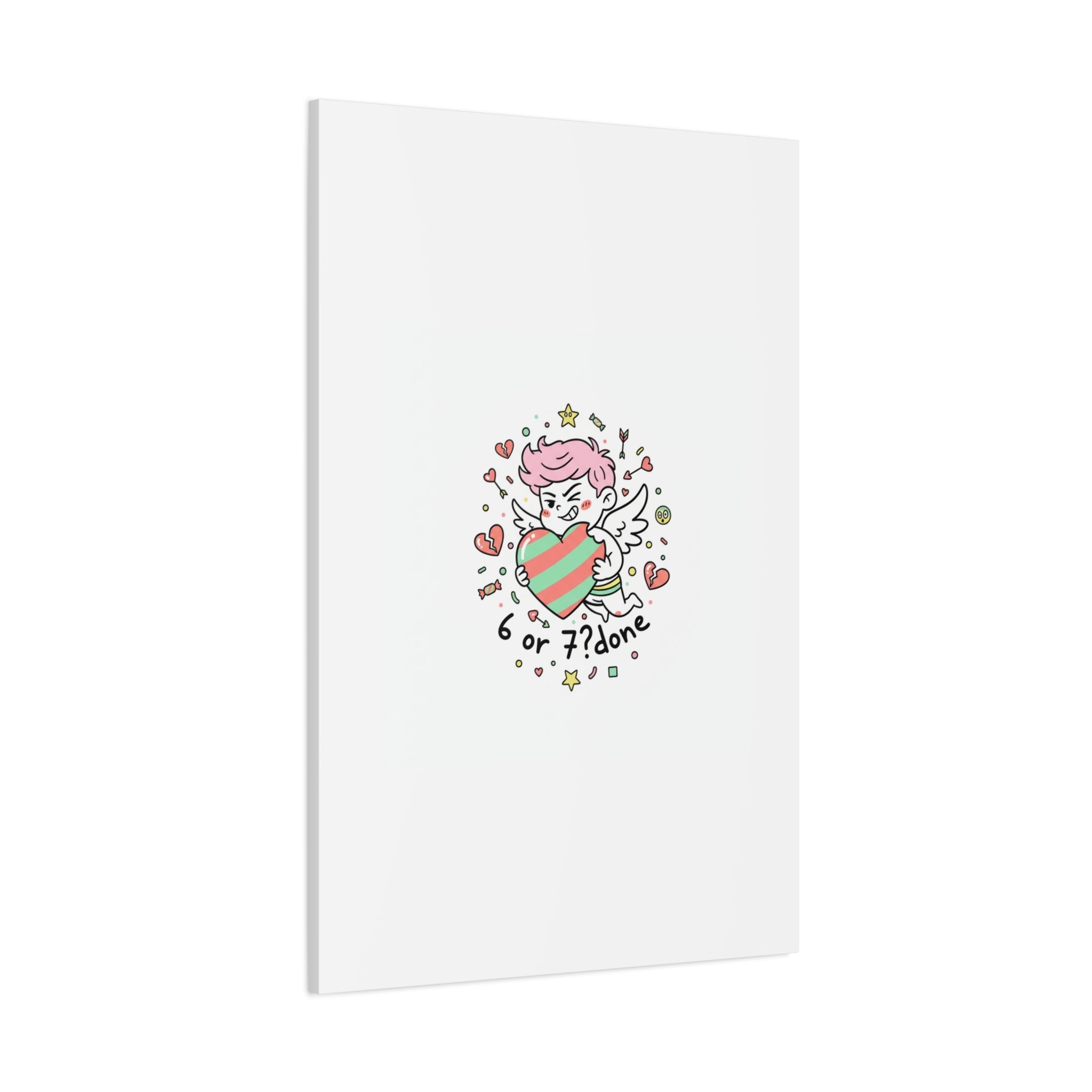 Weird Cupid heart illustration Canvas | Weird Valentine, quirky chaotic love
