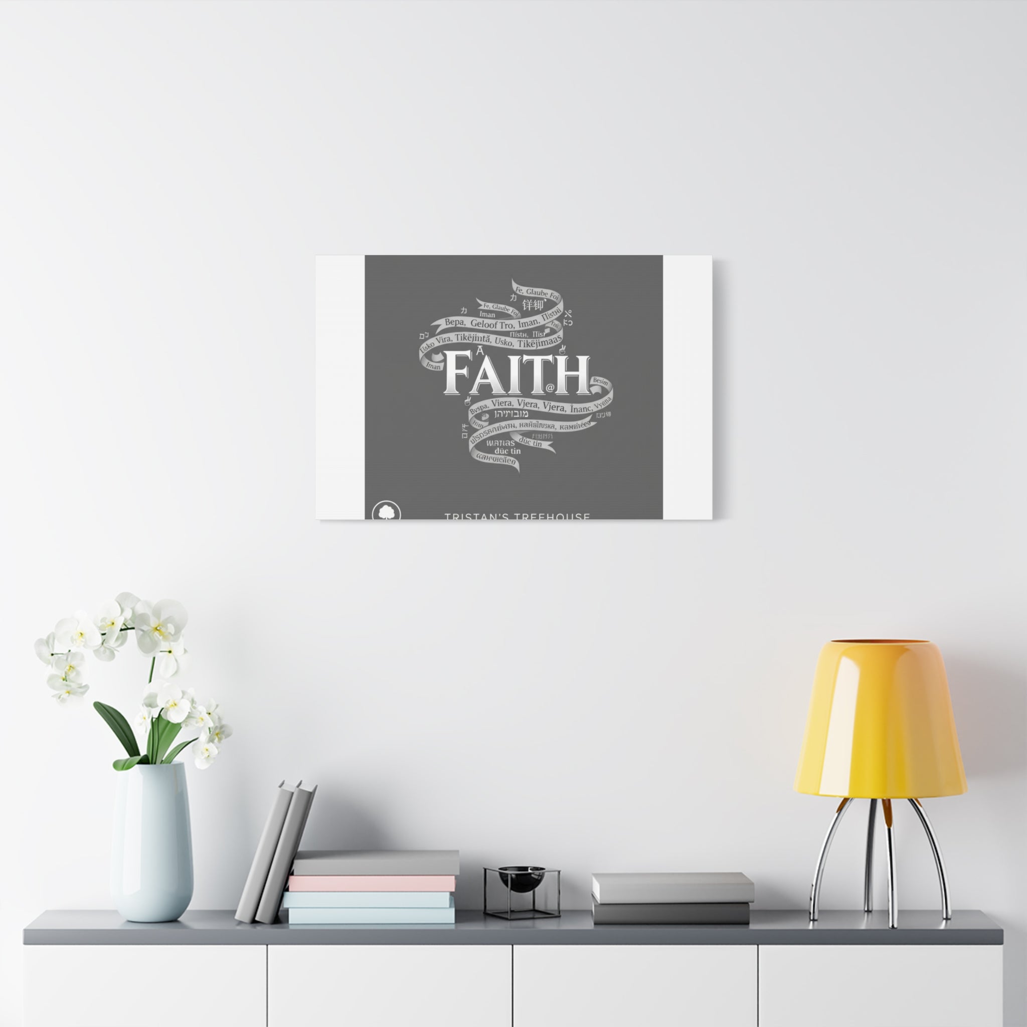 handwritten faith ribbon Canvas | sketch aesthetic, doodle design