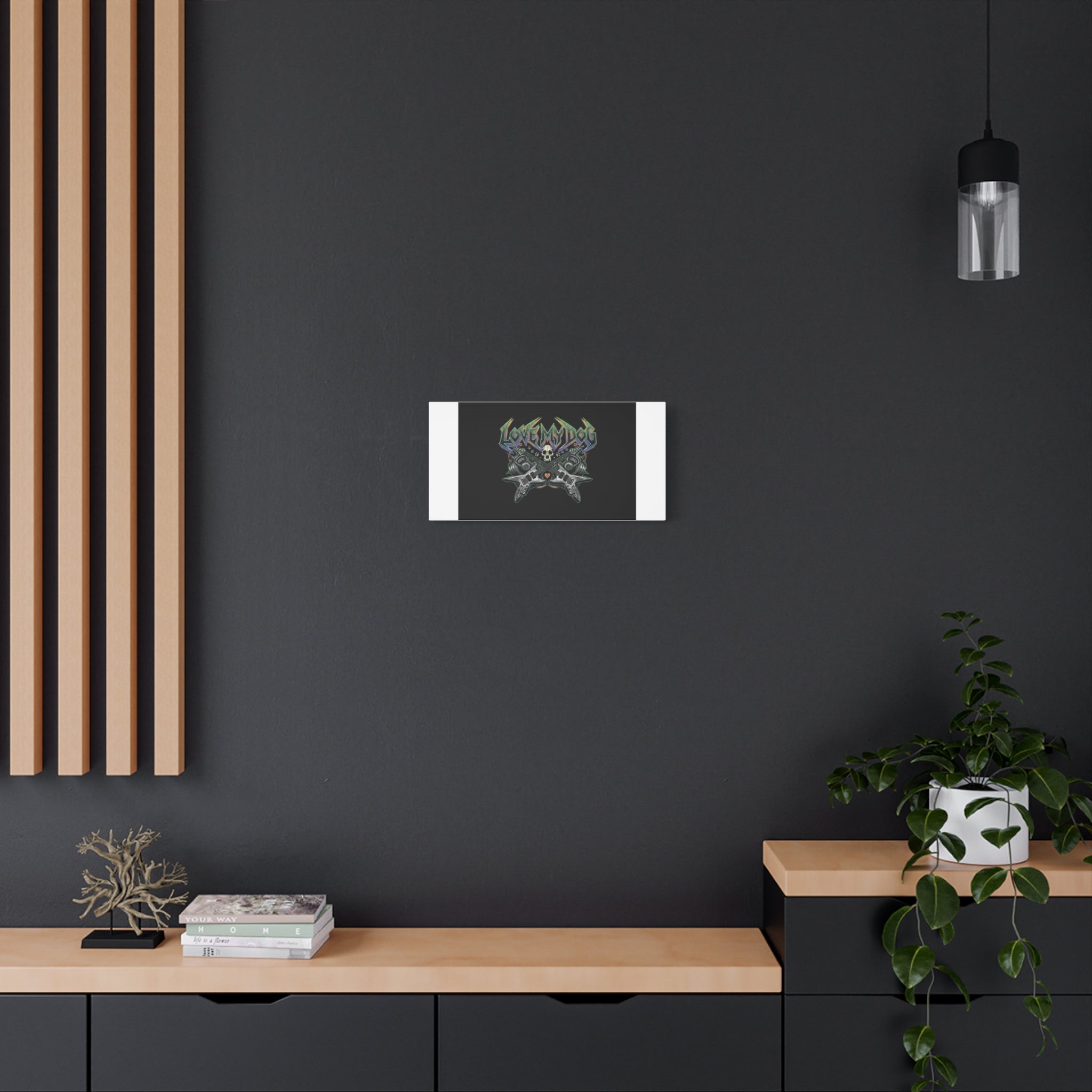 Love My Dog metal font Canvas | gothic wellness quote, edgy self-care merch