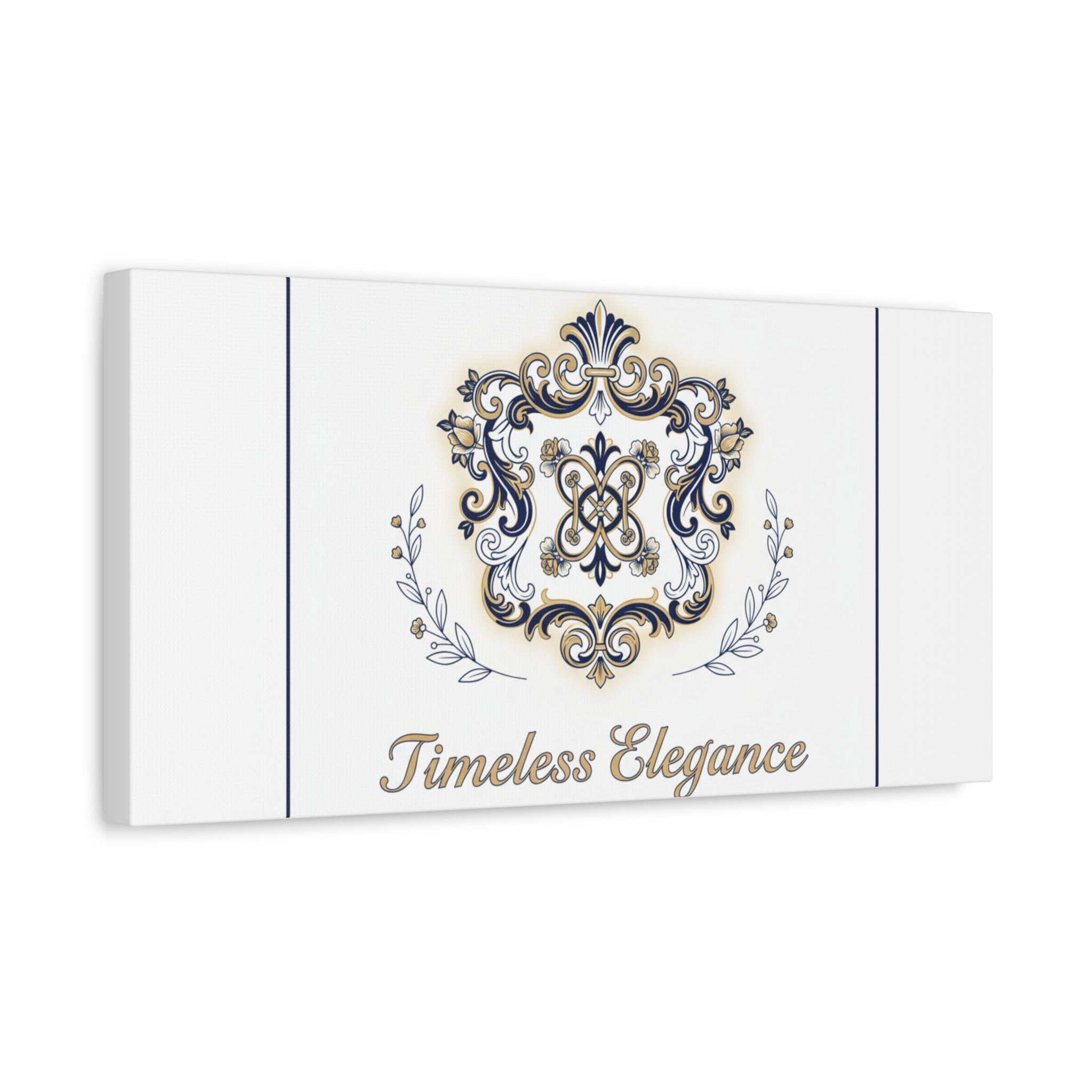 Ornate Brooch Emblem Canvas | Vintage Formalwear Accents, Baroque Print
