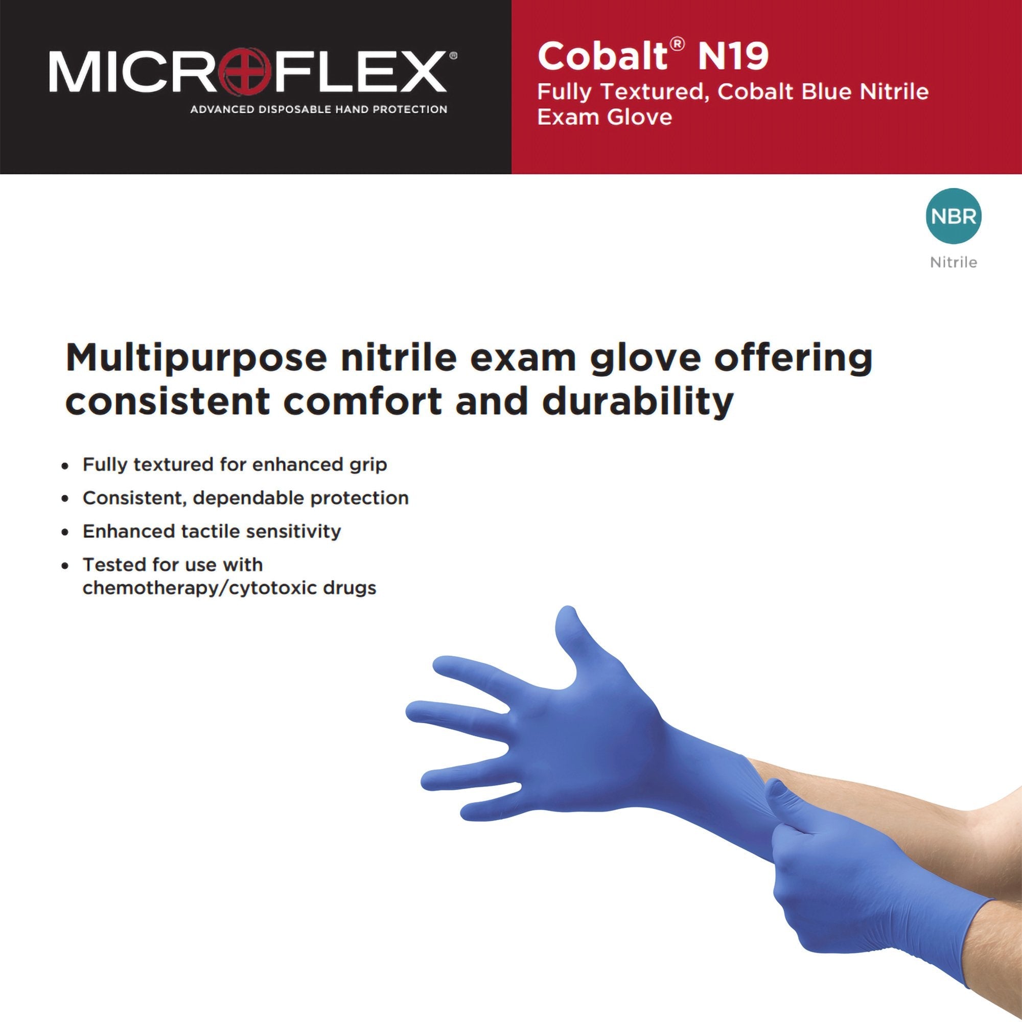 Microflex® Cobalt® Nitrile Exam Glove, Medium, Blue N192