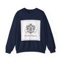 Ornate Pin Emblem Crewneck Sweatshirt | brooch graphic, baroque print