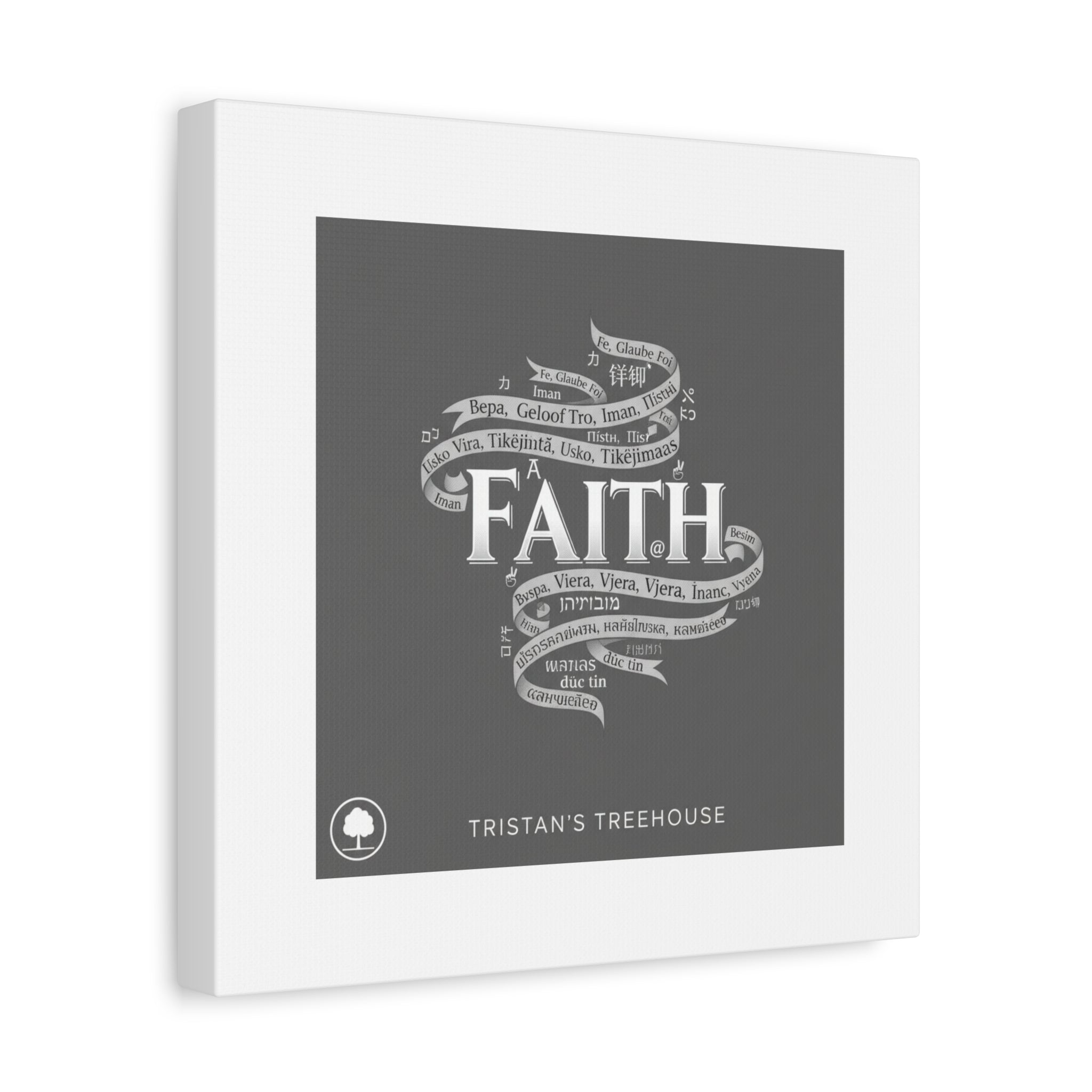 handwritten faith ribbon Canvas | sketch aesthetic, doodle design