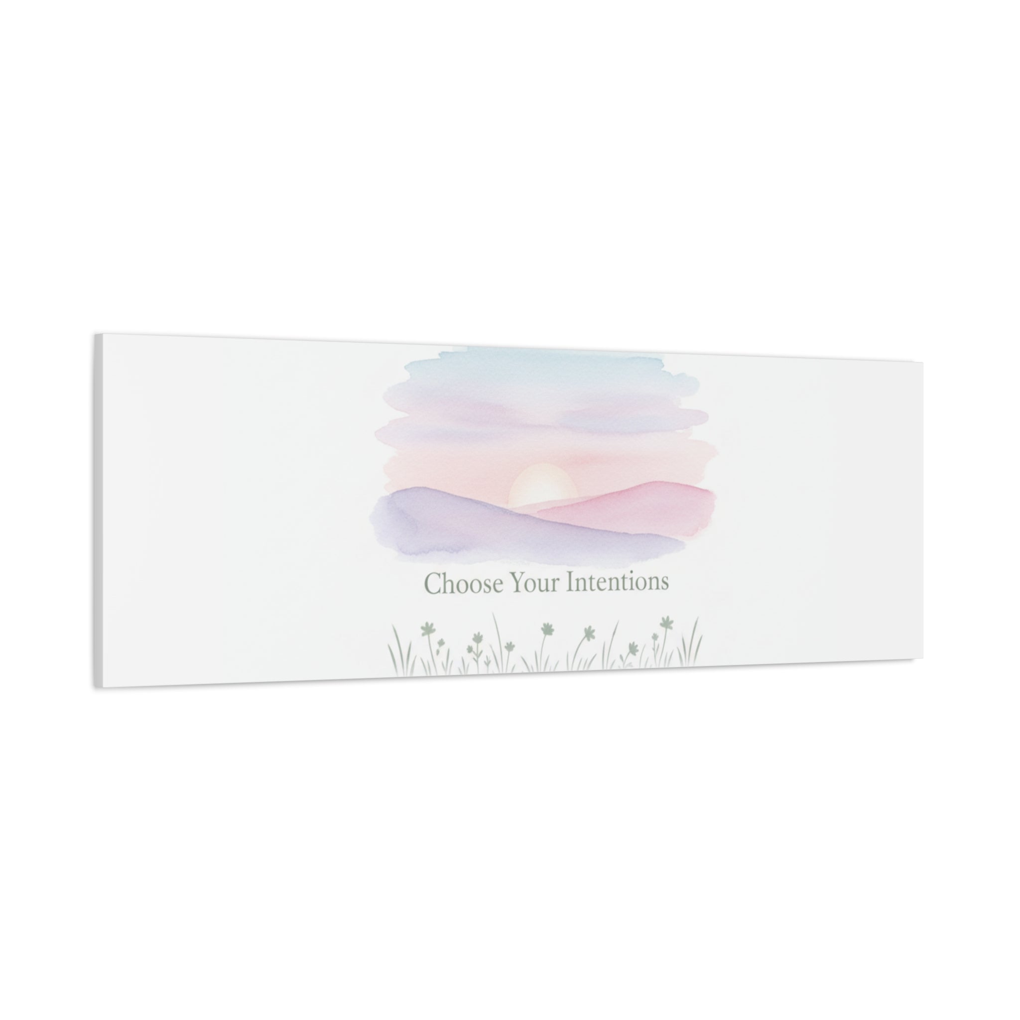 Choose Your Intentions Canvas, soft wellness poster, pastel gradient mindfulness art