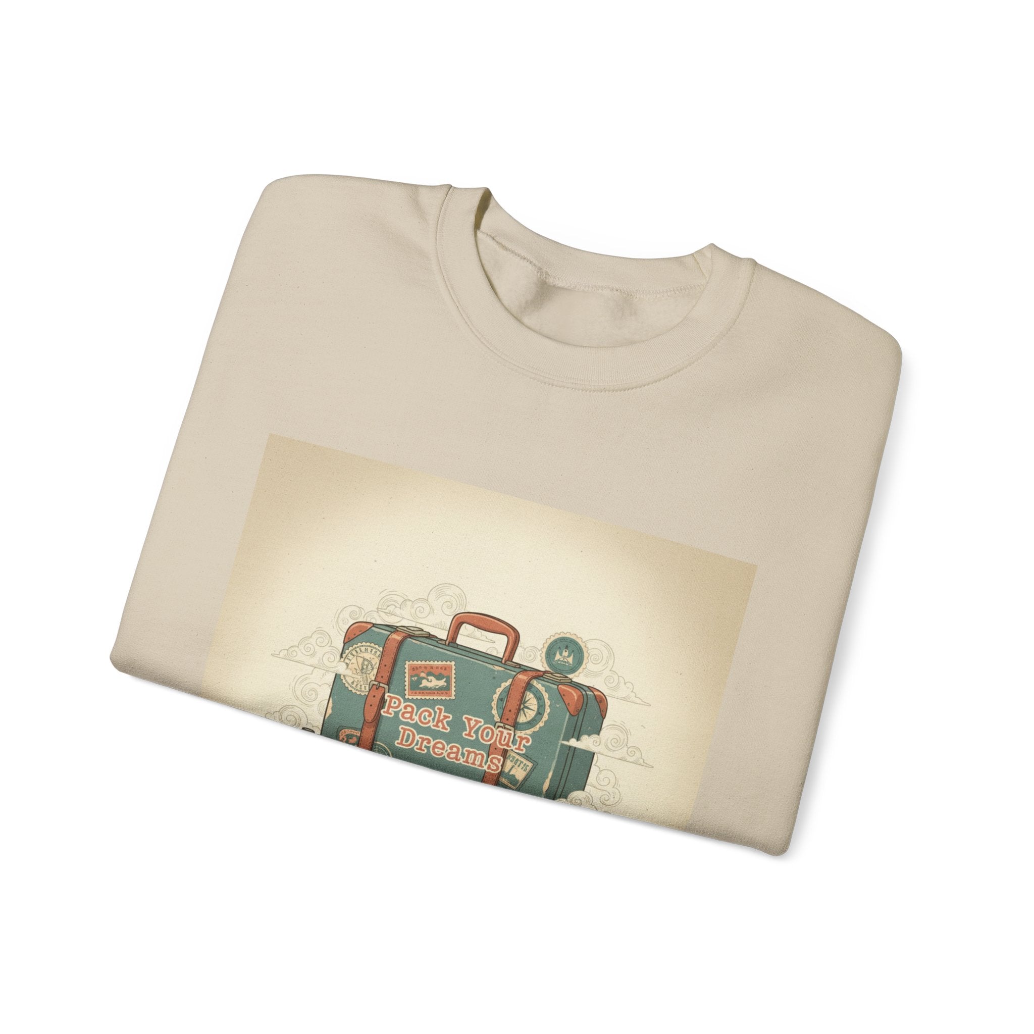 Vintage Passport Stamp Luggage Crewneck Sweatshirt | retro travel postcard, wanderlust design