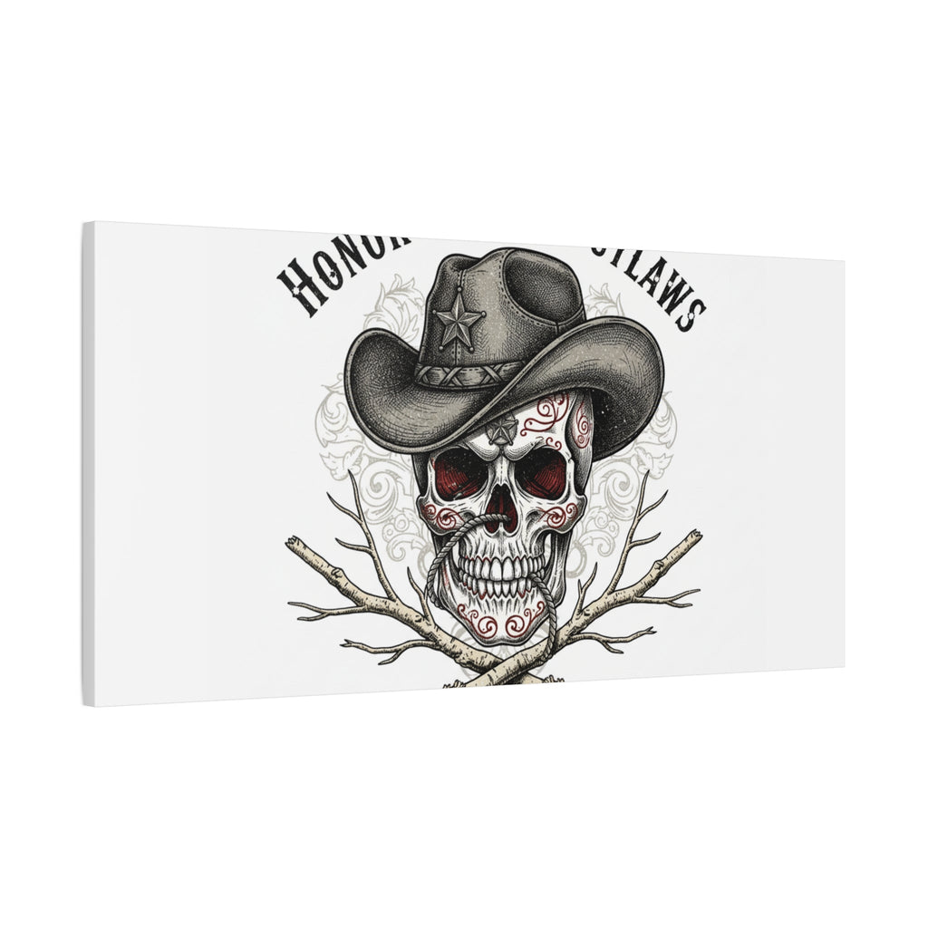 Honor Among Outlaws Canvas | Western Skull Art, Gothic Americana Desert Noir