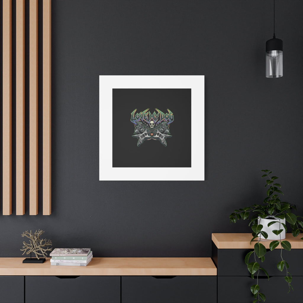 Love My Dog metal font Canvas | gothic wellness quote, edgy self-care merch