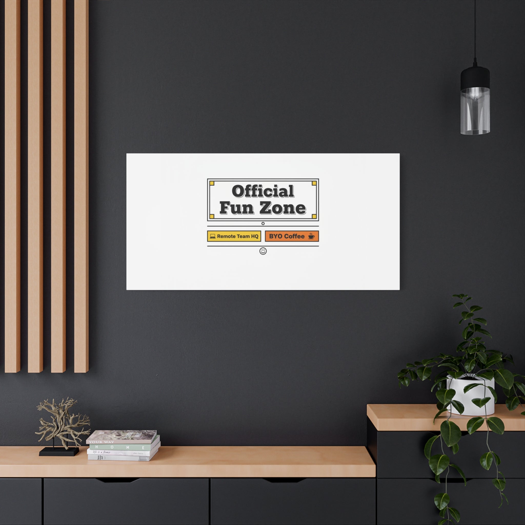 Official Fun Zone Canvas, Office Sign Parody, Workplace Humor, Notice Label