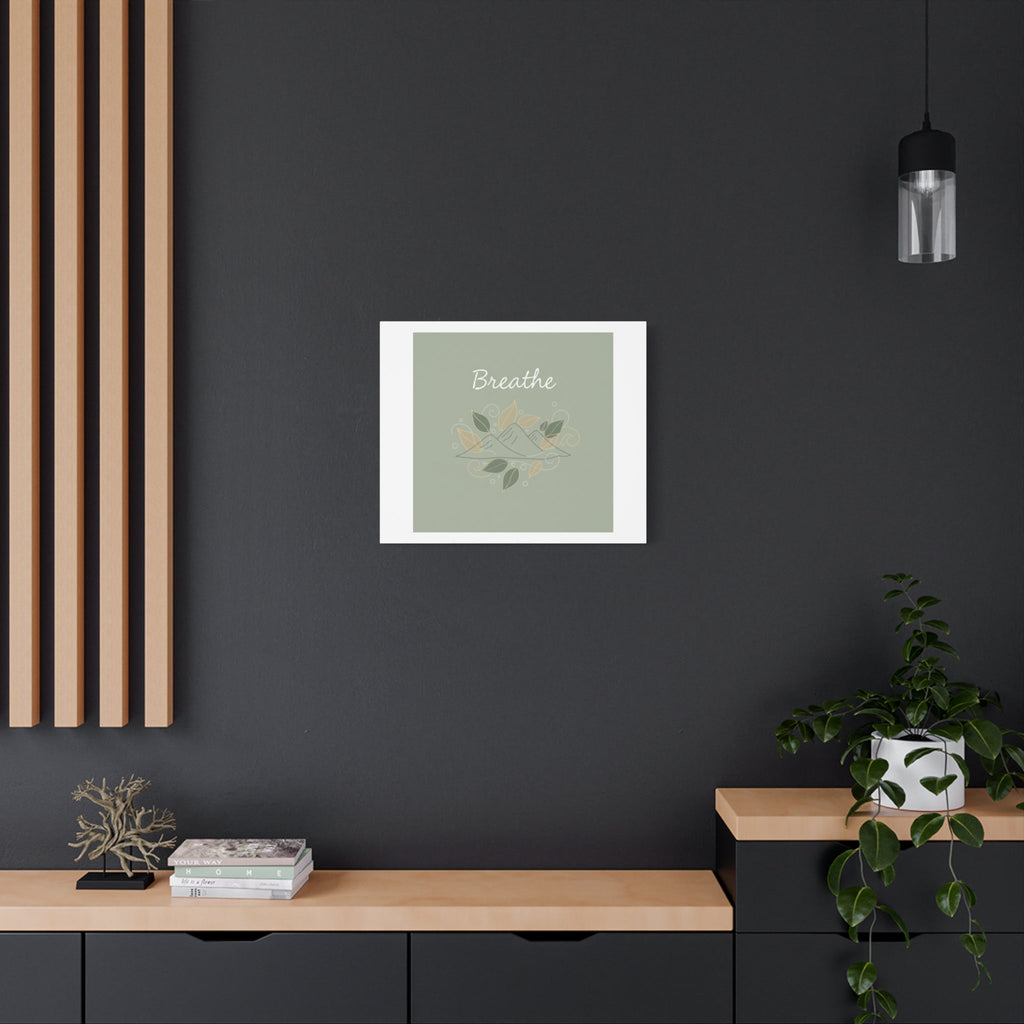 Breathe Mountain Line Canvas | Nature Symbols, Minimal Forest Wall Art