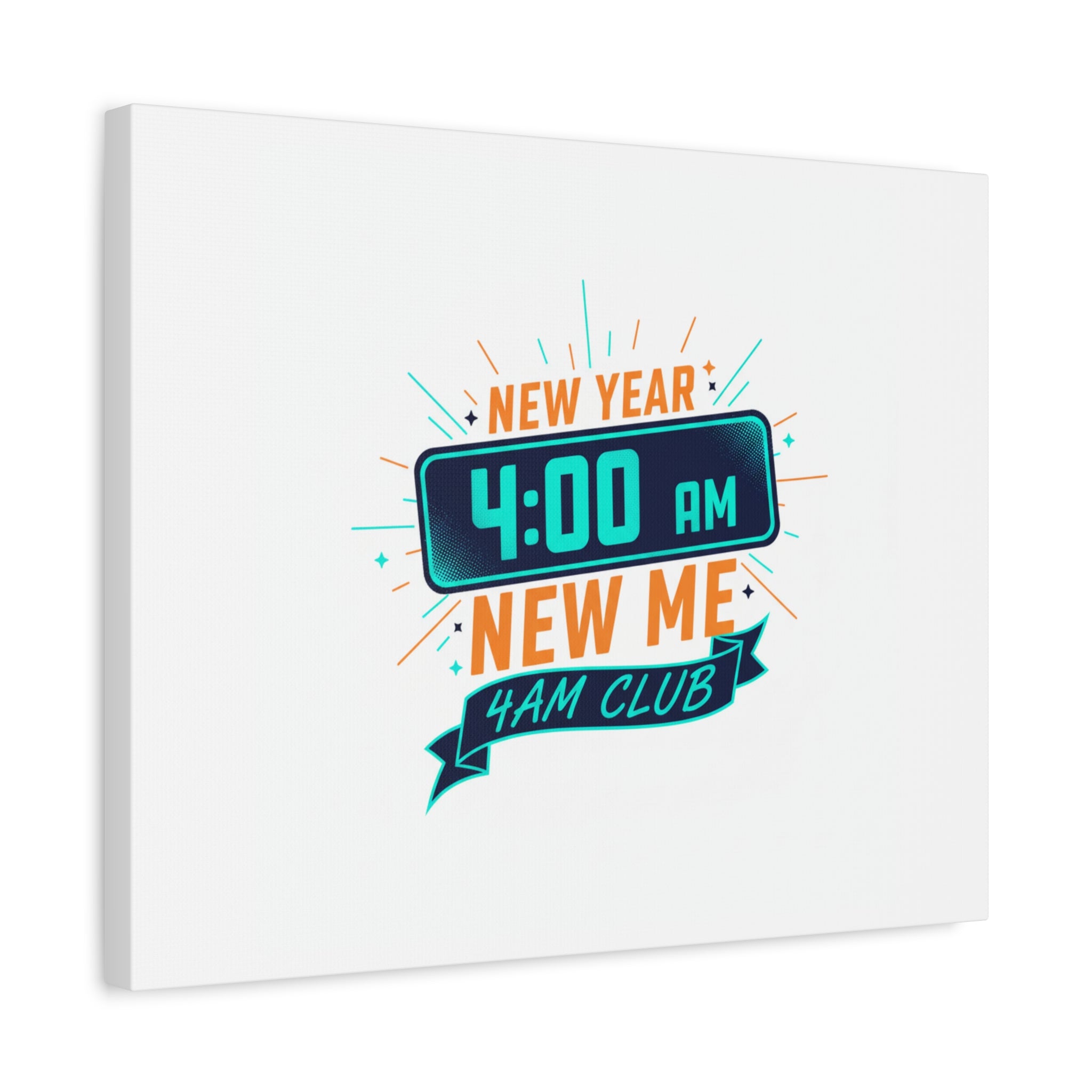 4AM Club New Year Graphic Canvas | Holiday Party Novelty, Festive New Year Decor